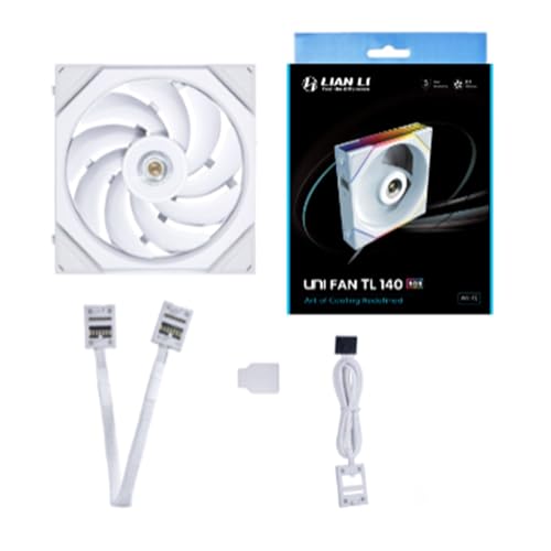 Image of Lian Li Uni Fan TL Series Single Pack Standard Blade Daisy Chaining Fluid Dynamic Bearing 140mm White