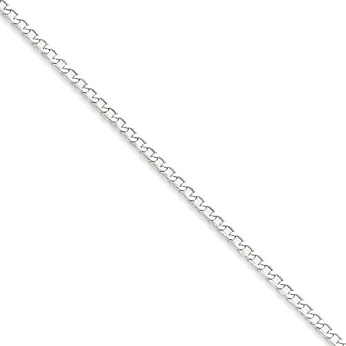 IceCarats 14K Solid White Gold 3.35mm Curb Link Chain Bracelet4