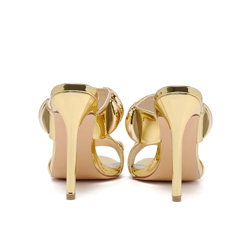 Image of Women's Pearl Open-Toe Sparkly 4.3IN Stiletto Heels Sandals Nightclub Party Wedding Shoes