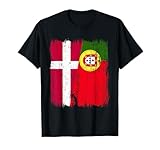 Camiseta de media bandera danesa portuguesa Dinamarca Portugal Camiseta