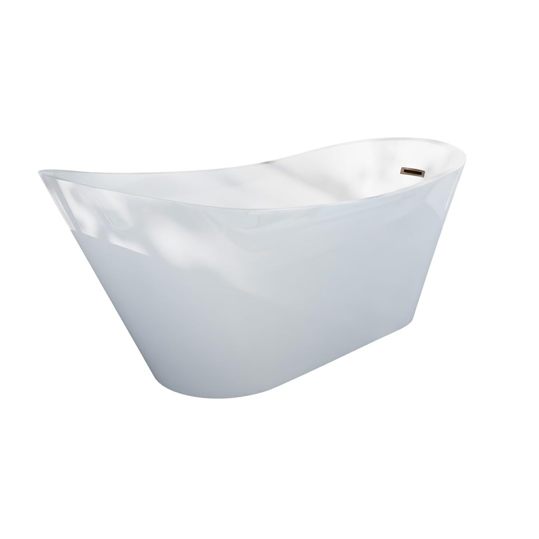 Vasca da Bagno Freestanding Moderna Autoportante Bianca 170x75cm - Dalia