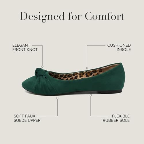 Image of Epic Step Ballet Flats for Women, Comfortable Slip on Faux Suede Round Toe, Ballerina Dressy Flat Shoes