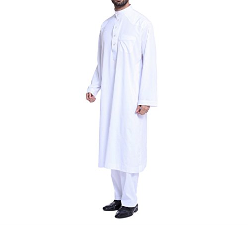 Qianliniuinc Loose Style Middle East Kaftan Dubai Arab Muslim Islamic Men's Clothing Suit Shirt Pants2