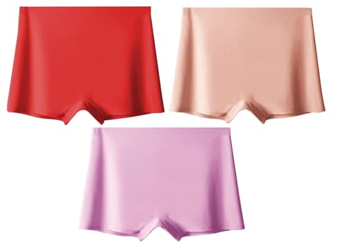 Image of LOURYN KOULYN Women's Ice Silk Seamless Boyshort Panty, (Pack of 3 Panty)