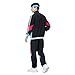 Antbutler 80s Tracksuit for Men Women Retro Hip Hop Windbreaker 80s 90s Outfit for Men 80s Track Suit Set 90s Shell Suit, Black,XX-Large