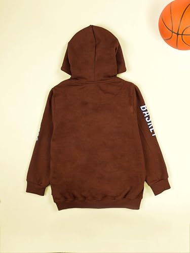 Image of KiddoPanti Boys Solid Cotton Full Sleeve Zip-Up Front Open Hooded Sweatshirt
