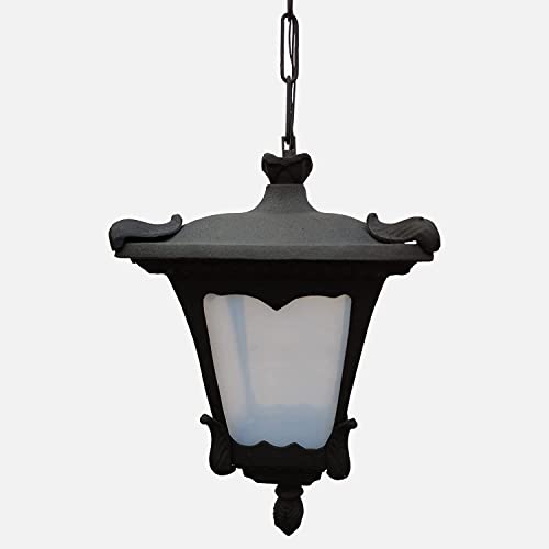 Image of E27 Holder Cast Aluminium Black Tecture Standard Hanging Light for House Lobby, Balcony & Garden