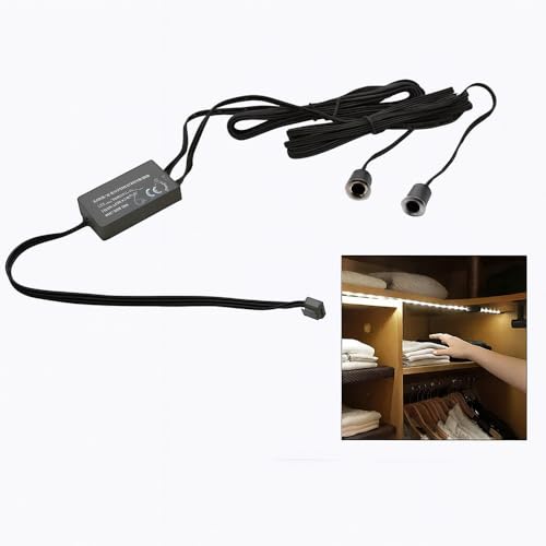 Vetrineinrete® Kit doppio sensore interruttore per luci strip led per mobili armadi sensori di accensione 12/24v