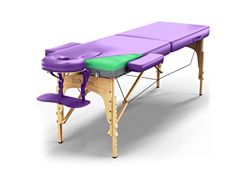 Luxton Home Premium Foam Massage Table Portable Foldable Massage Bed Adjustable Height, 72 inches Long, 27 Inches Wide, Home Salon Spa Bed with Carrying Case, Easy Set Up