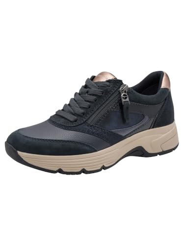 Tamaris Comfort - Zapatillas Planas con Cremallera para Mujer, elásticas, Color Azul Marino Comb 42