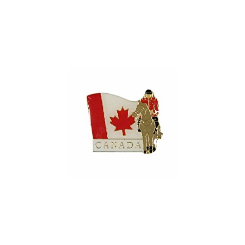 SUPERDAVES SUPERSTORE Mountie & Wavy Canada Country Flag With Word Lapel Pin Badge.Size : 1" x 3/4 Inches New