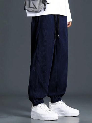 Image of GRECIILOOKS Men's Cotton Cargo Track Pants - Loose Fit Joggers for Men | Korean Style Travel & Lounge Wear with Pockets (Available in Plus Size)