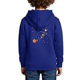 Spreadshirt Milchstraße Weltraum Sonnensystem Weltall Planeten Kinder Premium Hoodie, 110/116 (4 Jahre), Royalblau