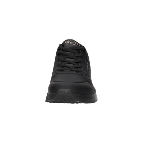Skechers Baskets de Travail Uno Lite Lite pour Femme, Duraleather Noir, 39 EU