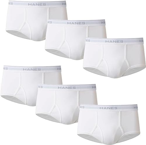 Hanes Ultimate Men's 6-Pack Classics Full-Cut Brief, White, Medium