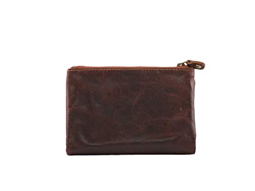 Morgado Leather Cartera cuero mujer  piel vacuno vintage engrasada.: Color coñac