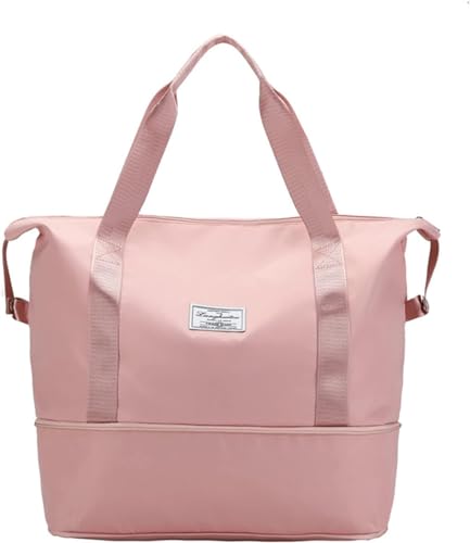 HJLIKE Travel Bag ,Large Duffle Bag Weekend Bag for Women Dry Wet Separation Overnight Bags Travel Holdall Bags Multifunctional Sports Gym Bag Expandable(25L or 36L)