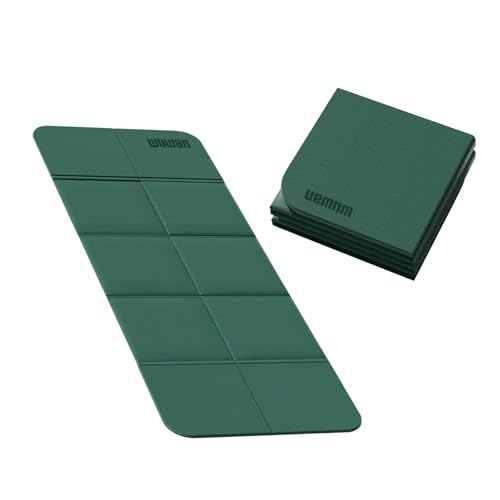 Foldable Yoga Mat 75 x 31 6mm Thick TPE Grip Exercise Mat for Home Travel & Outdoor Portable Folding Fitness Mat for Pilates Stretching & Workout (Dark Green+Dark Green Grey 74L*31W*0.24T