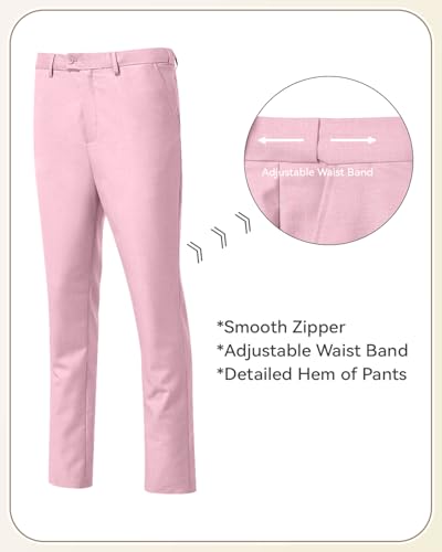 Image of Men's 3 Piece Slim Fit Suit Set, Two Button Blazer Solid Jacket Vest Pants Wedding Business Suit