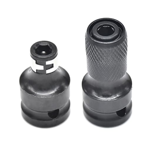 2PCSソケットコンバーターアダプター1/2インチ四方から1/4インチ六角ソケットラチェットレンチコンバーター