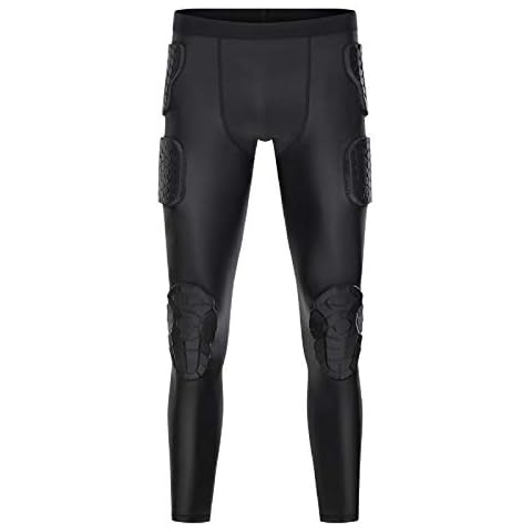 Jellybro Men's Padded Compression Pants Football Girdle Athletic Leggings for Soccer Basketball Paintball Hockey Cover