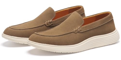 Image of Journey West Men's Comfort Casual Slip-on Suede Leather Loafers Shoes for Men