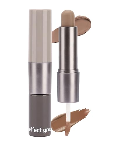 Erinde Barra de Contouring Doble, Corrector en Crema y Líquido para Contouring Maquillaje, Bronzer de Larga Duración, Fácil de Difuminar para Definir y Esculpir el Rostro Naturalmente #01