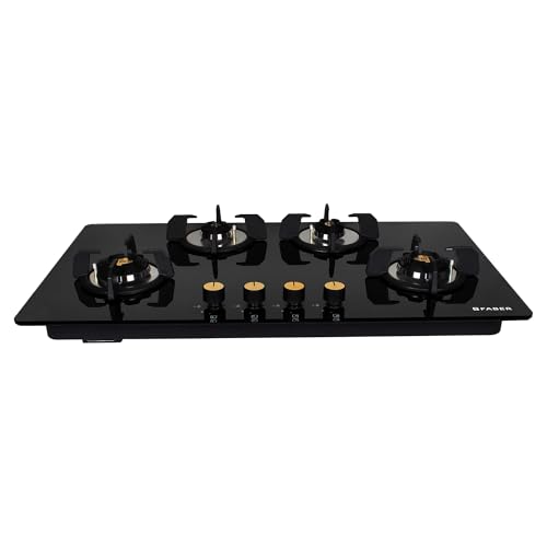 Faber Hob/Hobtop 4 Brass Burner Auto Ignition Glass Top Gas Stove(Maxus HT904 CRS BR CI AI) Black - Image 6