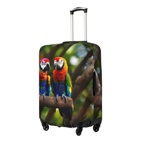 Colorful Parrots On Tree Luggage Covers For Suitcase Approved,Suitcase Cover Protector Fit 18-32 InchLuggage2