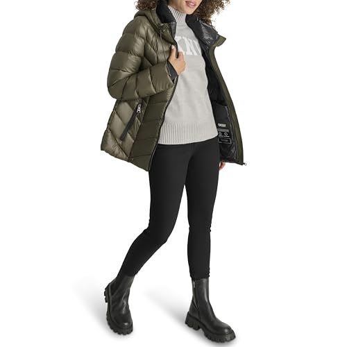 DKNY Women's Hooded Down-Filled Short2