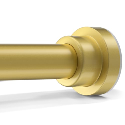 Image of Shower Curtain Rod 31-76 inch Gold Spring Tension Curtain Rod No Drill