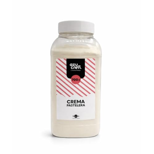 Azucren, Crema Pastelera en Polvo 700g, Preparado para Rellenar Tartas y Bizcochos, Mix de Pastelería Profesional para Repostería Creativa, Crema Instantánea de Vainilla y Relleno de Bollería Casera
