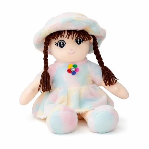 Image of Rainbow Soft Doll for Kids Plush Girl Doll with Hat & Heart Design | Ultra Soft Stuffed Toy for Girls & Toddlers (70 CM)
