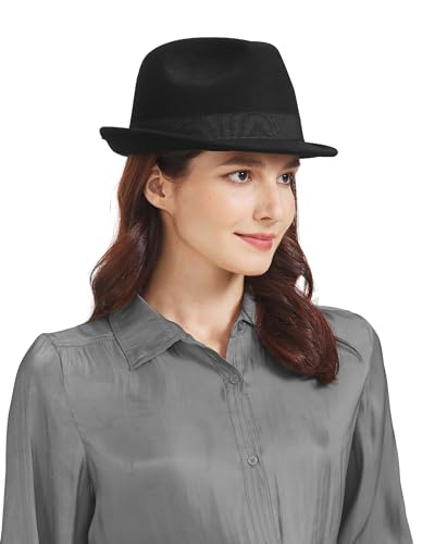 Image of Zylioo Multi Size Fedora Hat for Men Women, Short Brim Felt Trilby Hat | Adjustable Inner Band With Ribbon Trim And Short Brim Style For Dress Wear, Travel, And Daily Outfits