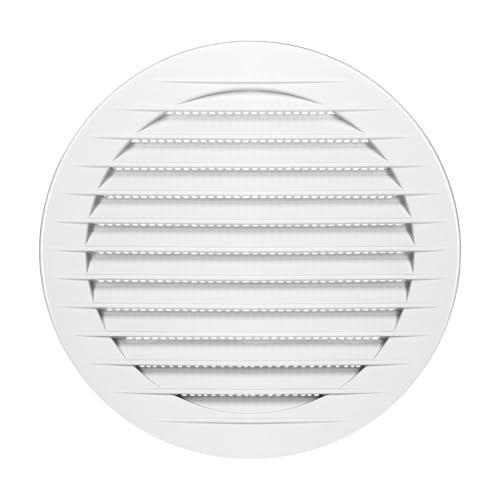 MIRATIC Grille d'Aération Murale Ronde avec Moustiquaire Intégrée Grille Ventilation VMC Double Flux en ABS Sortie d'Air Anti-Insectes pour Intérieur & Extérieur Blanc (Ø120mm) – vue 6