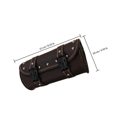 SHINEOFI 2 piezas Alforjas Laterales para Motocicleta Marrón Claro Bolso Organizador de Herramientas con Estuche Resistente para Accesorios de Motocicleta miniatura 2