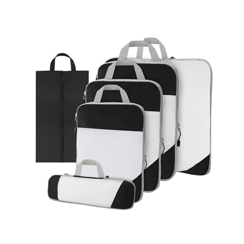 Generic 6 pezzi imballaggio a compressione Borse organizer per bagagli accessori da viaggio Organizzatori di espandibili per scarpe Nero