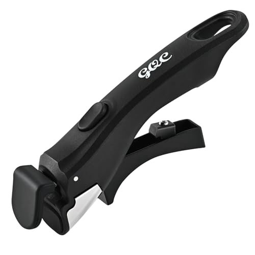 GQC Universal Pfannengriff Abnehmbar, Kompatibel mit Pfannen, Töpfen & Grillpfannen, Anti Verbrühung & Hitzebeständiger Topfgriff für Sicheren Halt, Einfache Montage ohne Werkzeug, Platzsparend