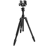 HUNTPAL Shooting Tripod Hunting Shooting Stick Gun Rifle Rest with Saddle Clamp and 360° Rotate Ball Head, Height Adjustable 19"-65" Rifle/Crossbow Stick Tripod