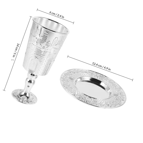 Ensemble de coupes de Shabbat soucoupe décor artisanal Jérusalem