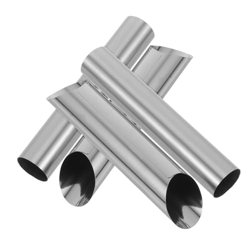 OFFSCH Pack Stainless Steel Pastry Horn Molds Large Bread Tube Molds for Baking Non-stick Cylindrical Shaped for Cannoli Croissant and Cookie Dough