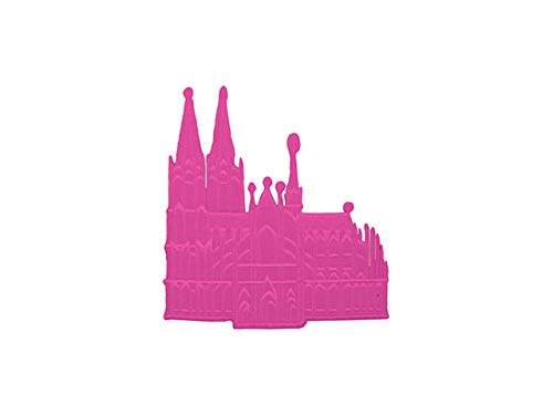 Makotex Bügelbild Kölner Dom Pink | Applikation zum Aufbügeln für Karneval & Fasching |...