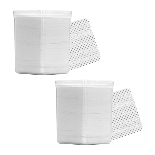 CIYODO 2 cajas Almohadillas de Algodón Blancas para Limpieza de Pestañas y Uñas Unidades Cajas sin Residuos para Retirar Esmalte y Limpiar Pegamento