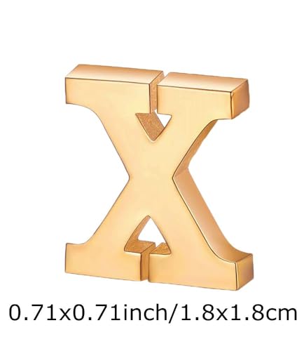 Image of vmcoatdu A-Z Initial Pins 26 Letters Pins 18K Gold Plated and Silver Tone Metal Brooch Breastpin Badge