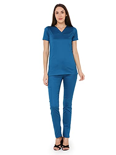 Image of Associated Uniforms Womens Cotton Slim Fit Scrub Suit with Lycra /Spandex /Stretch feel (LYCO)