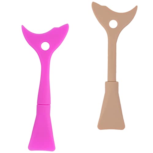 ノーブランド品 シリコン製まつげシールドアプリケーターツール アイライナーガード 多機能メイクアップツール アイメイク用シリコンシールド 初心者向け 2個