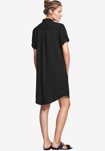 ellos Plus Size Button Front Linen Shirtdress2