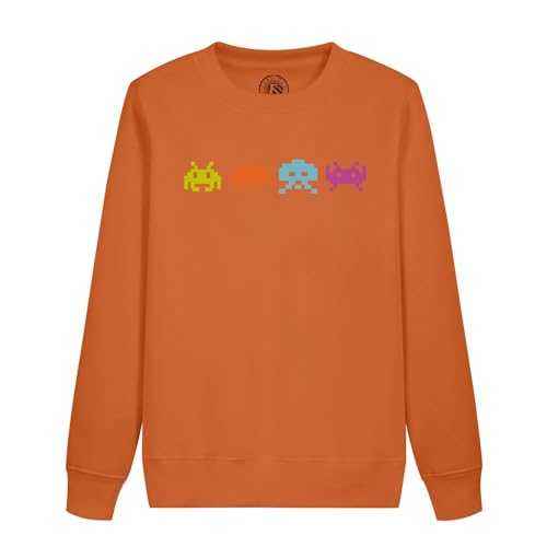 Sweatshirt enfant pixel invaders pull retro gaming jeux video 8 bits