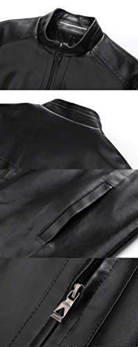 WSLCN Jaqueta Masculina de Couro Sintético Casual de Negócios Clássica Preto M
