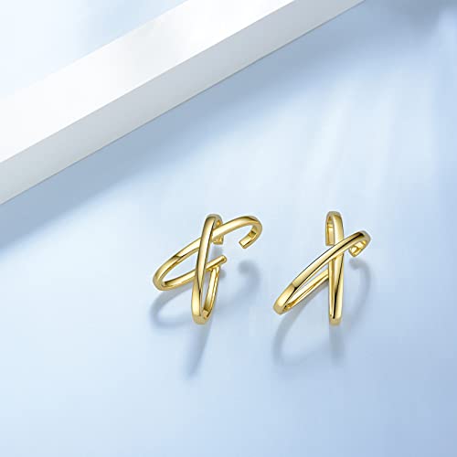 Ef Enfashion Geometric Twisted Line Ear Cuff Silver Gold Plated Cross Ear Cuffs With Stone Clip On Earrings Women Men #TOP2